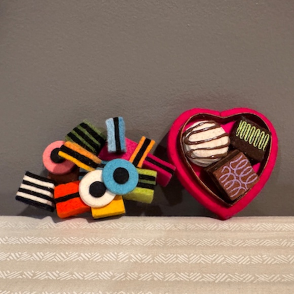 Danielle Gori-Montanelli Licorice & Candy Heart Box Felt...